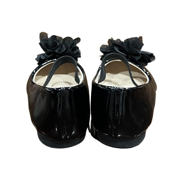Children’s Place Black Patent Bow Ballet Flats Size 4 Baby Girl - Picture 8 of 9
